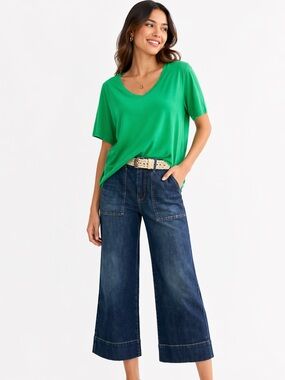 CAbi Lido Crop Pants style #5881 size 4 Crop Wide leg High Waist